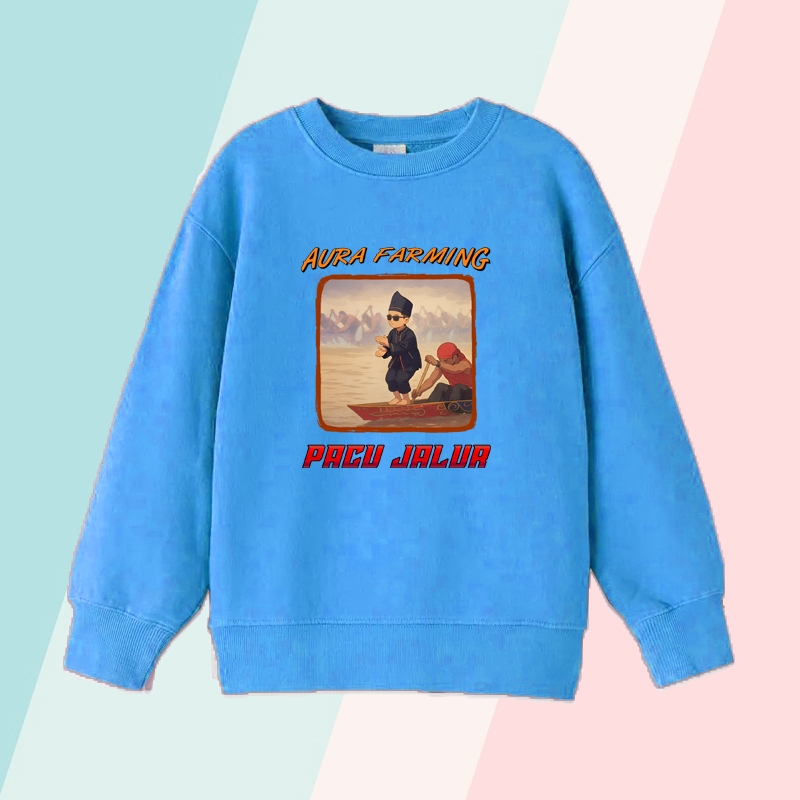 เสื้อสเวตเตอร์เด็กลาย Aura Farming Pacu / เสื้อแจ็คเก็ตเด็กชายและเด็กหญิงลาย Aura Farming Pacu