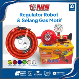 NIS Regulator Kompor Gas ROBOT - Tekanan Rendah (NIS 0307) Paket Hemat Selang Gas