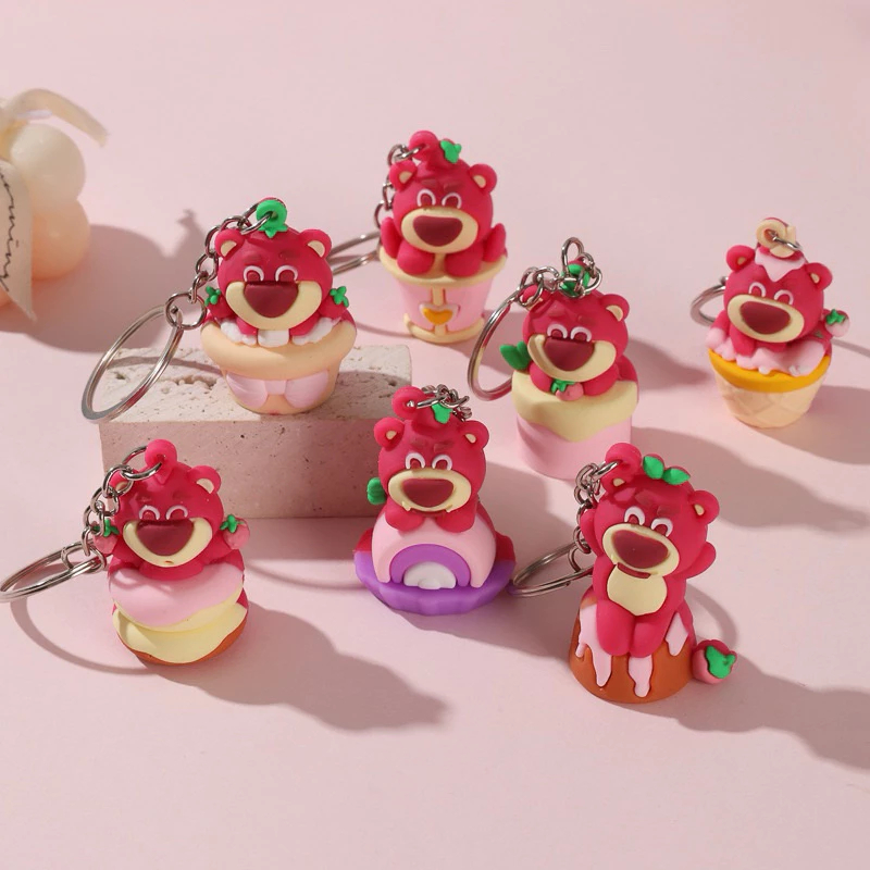 GANTUNGAN BOC รถรถจักรยานยนต์ KeyChain KeyChain กระเป๋าจี้Lotso การ์ตูน motif Premium