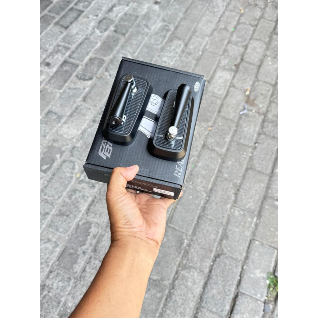 กระจกมองข้างคาร์บอน h2c สีดําสากลสําหรับ Honda และyamaha