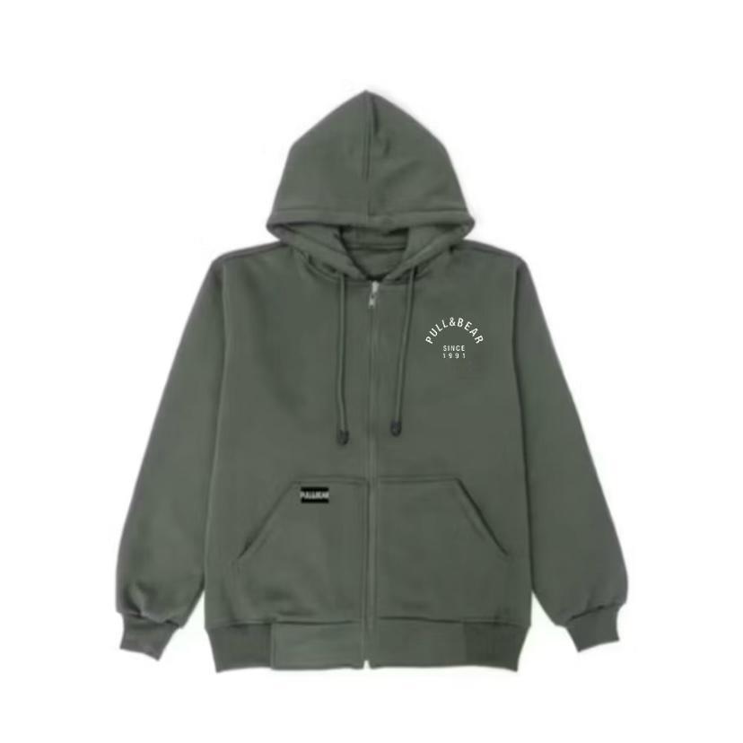 {ฟรีถุงกระดาษ} PULL AND BEAR BASIC HOODIE ZIPPER FOR MEN - WOMEN OVERSIZE PREMIUM QUALITY S7