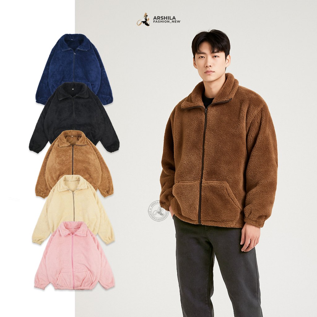 ผู้ใหญ่ Sherpa ขนแกะแจ็คเก็ต Unisex COLLAR Warm Coat Jacket