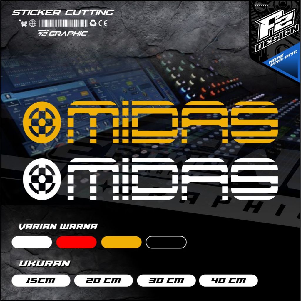 สติ๊กเกอร์ตัด HARDCASE SOUND SYSTEM MIDAS. สติ๊กเกอร์ตัดโลโก้ MIDAS