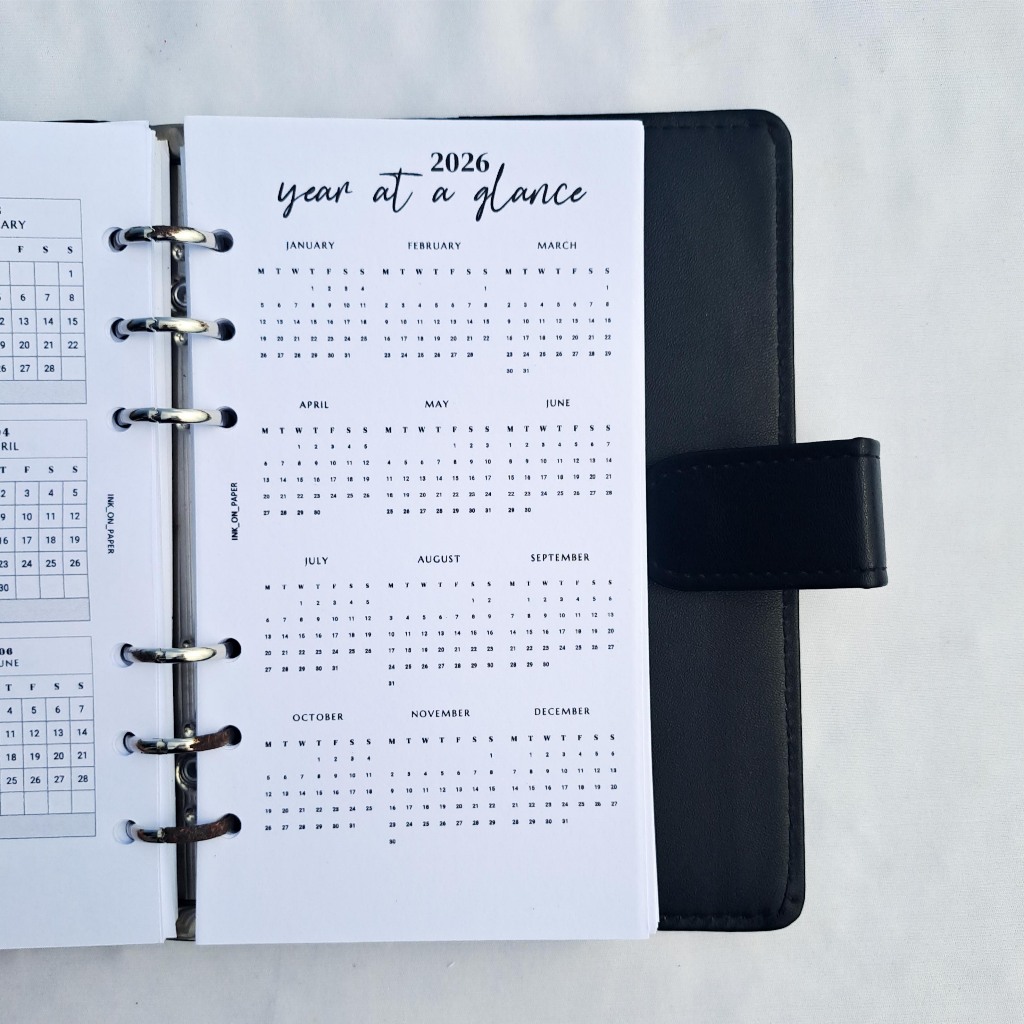 A6 - ปฏิทิน 2026/Planner 2026/Backboard/Calendar Planner โดย INK_ON_PAPER