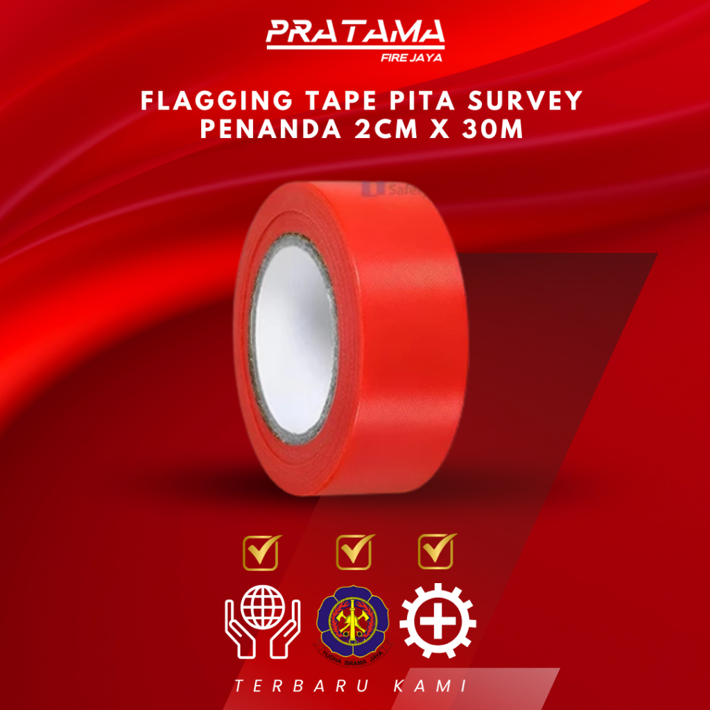 MERAH FLAGGING TAPE SURVEY RED MARKER 2CM X 30M