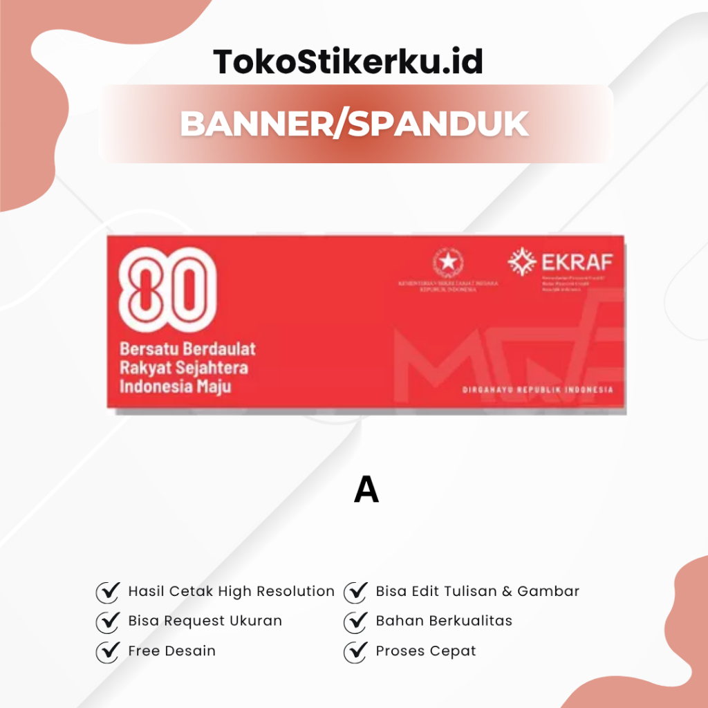 INDONESIAN INDEPENDENCE BANNER 6X1 เมตร AUGUST INDEPENDENCE BANNER MDPRINTSTORE