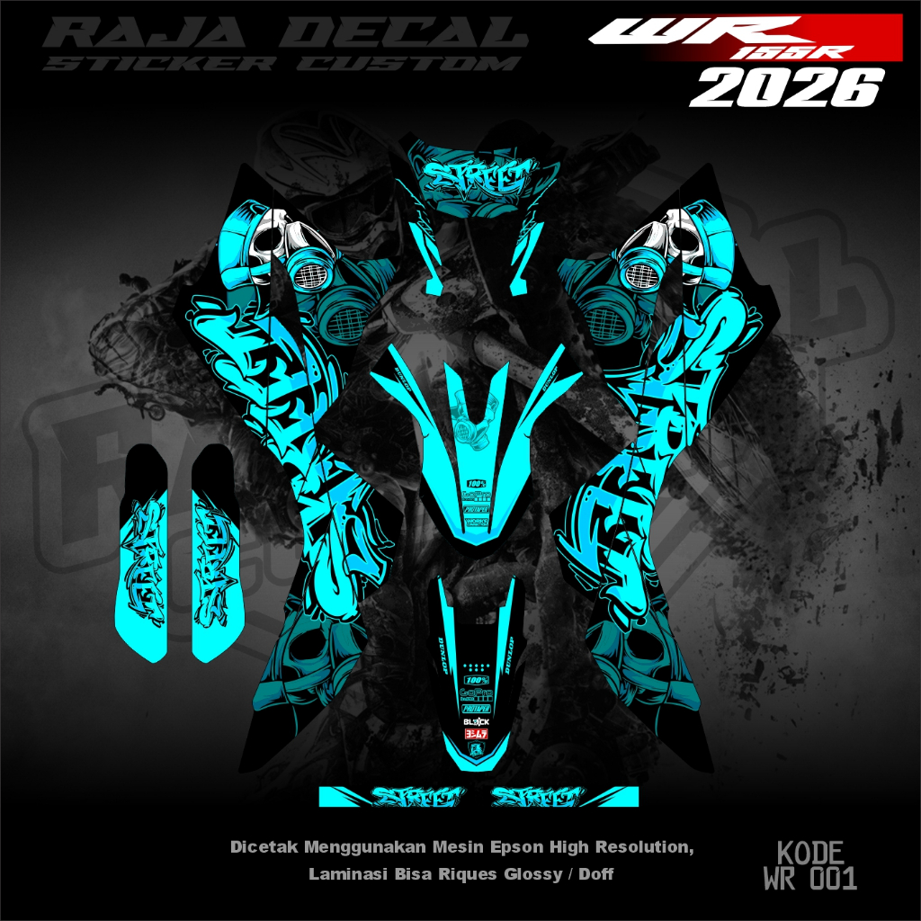 สติกเกอร์รูปลอกล่าสุด Yamaha WR 155 Fullbody_Yamaha WR 155 ใหม่ 2026 Full Body Decal สติกเกอร์ Custom Racing Graffiti Design รหัส WR 022