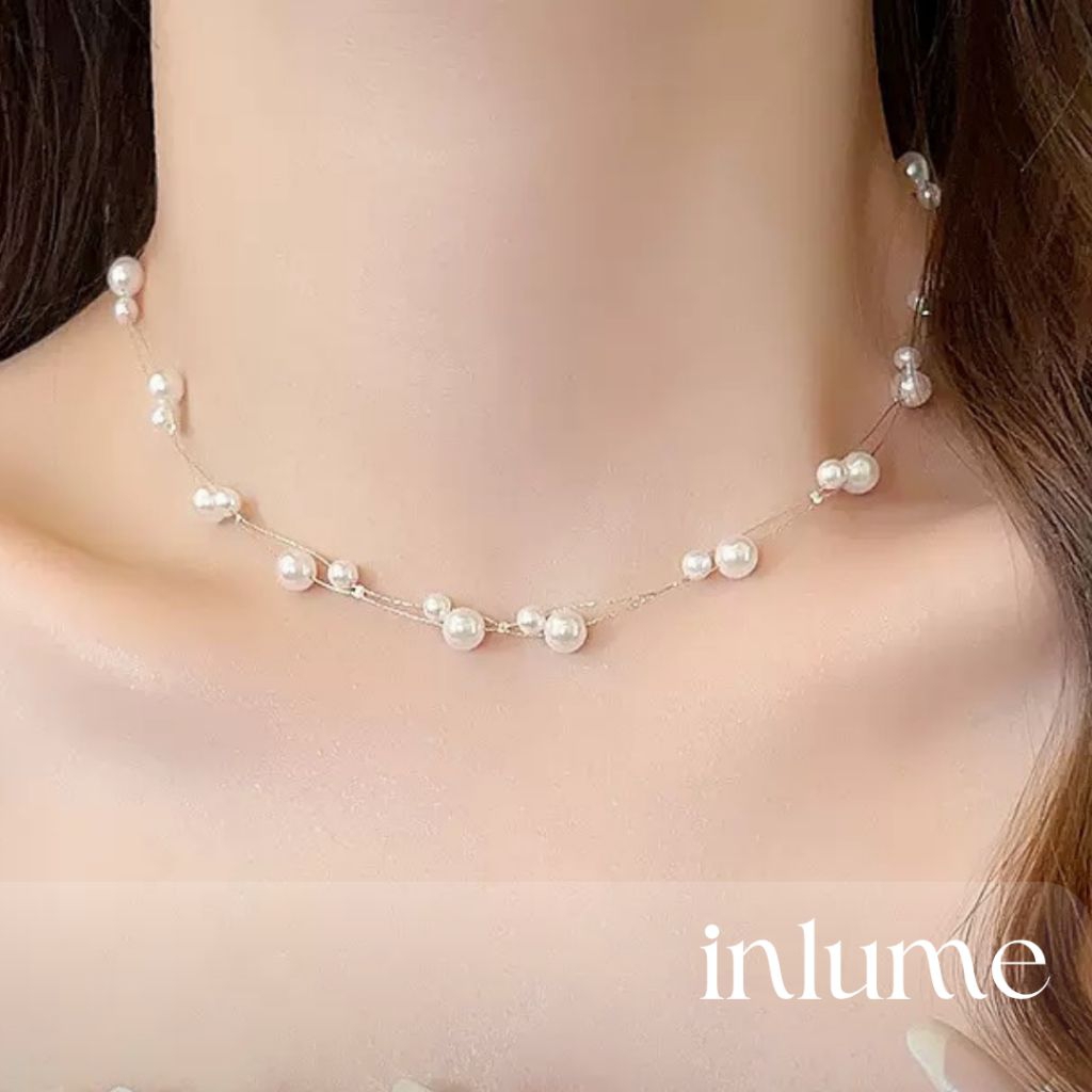 Inlume.id - PERRYBELLA NECKLACE - 1948 สร้อยคอโชคเกอร์มุกสีขาว ELEGANT ไข่มุกสีขาว CHOCKER NECKLACE