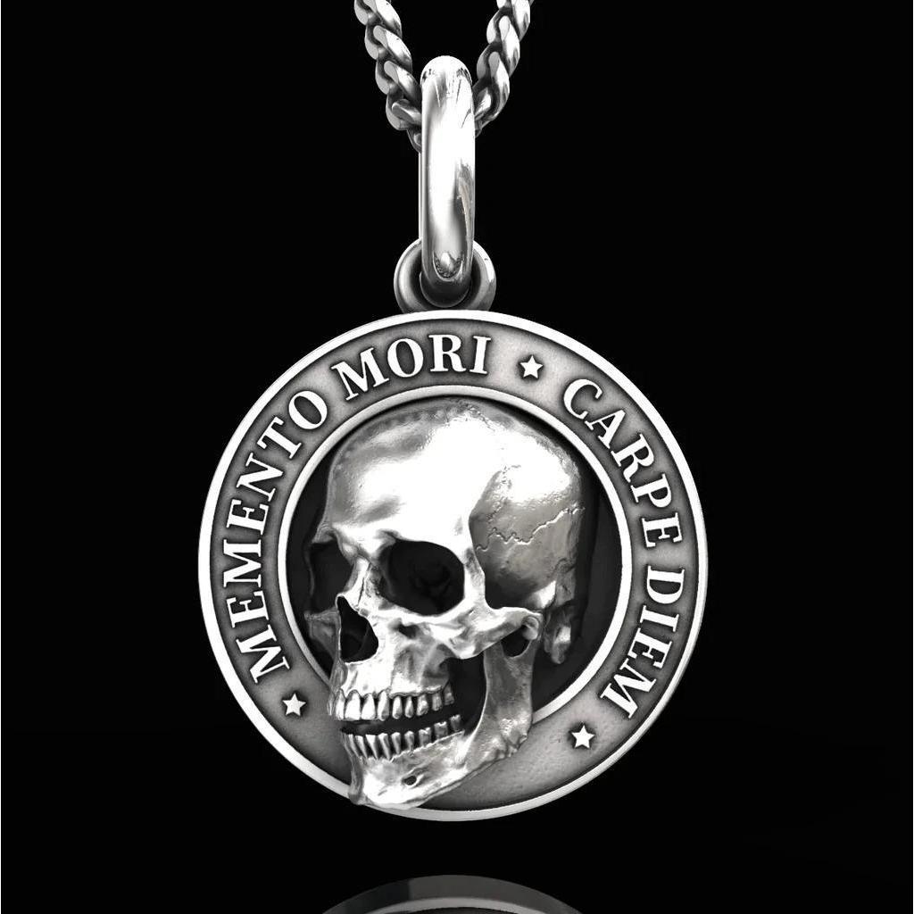 Memento Mori Skull สร้อยคอ/ Retro Anti-Rust Skull จี้สร้อยคอผู้ชายและผู้หญิง/ Gothic สร้อยคอ Anti-Ru