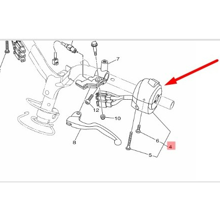 TOMBOL แตรซ้าย Reting ปุ่มผู้ถือสวิตช์ MxKing Mx King ใหม่ Original Yamaha 2PV-H3973-00