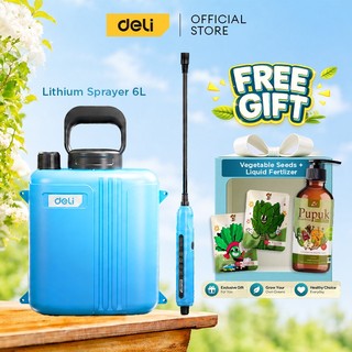 Deli Tools Penyiram Tanaman Elektrik Lithium Sprayer 6  Liter 1500mAh 2 Bar EDGJ70X