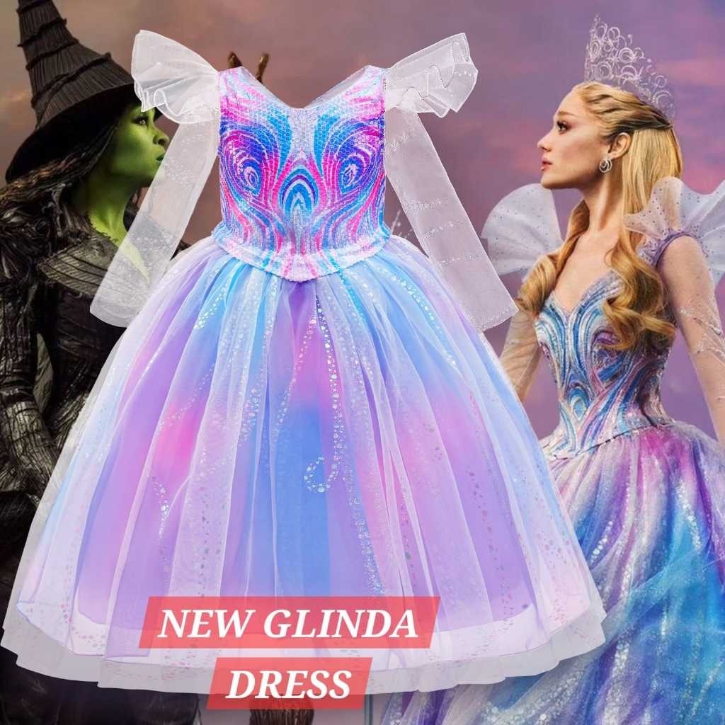MILANOBERRY NEW GLINDA DRESS PRINCESS WICKED DRESS สําหรับ GIRLS COSPLAY PRINCESS DRESS