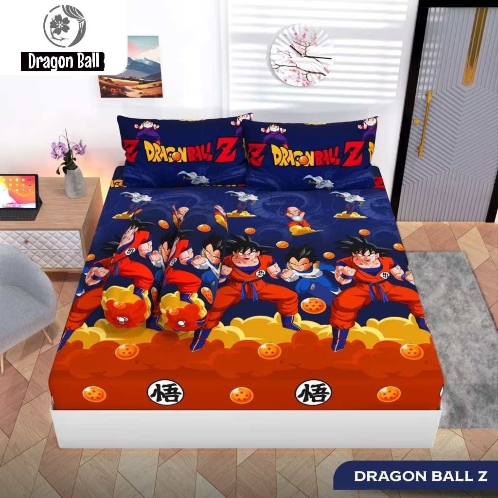 KATUN PREMIUM COTTON RUBBER BEDSHEET 90/100/120/140/160/180/200 dragon ball dragon Motif