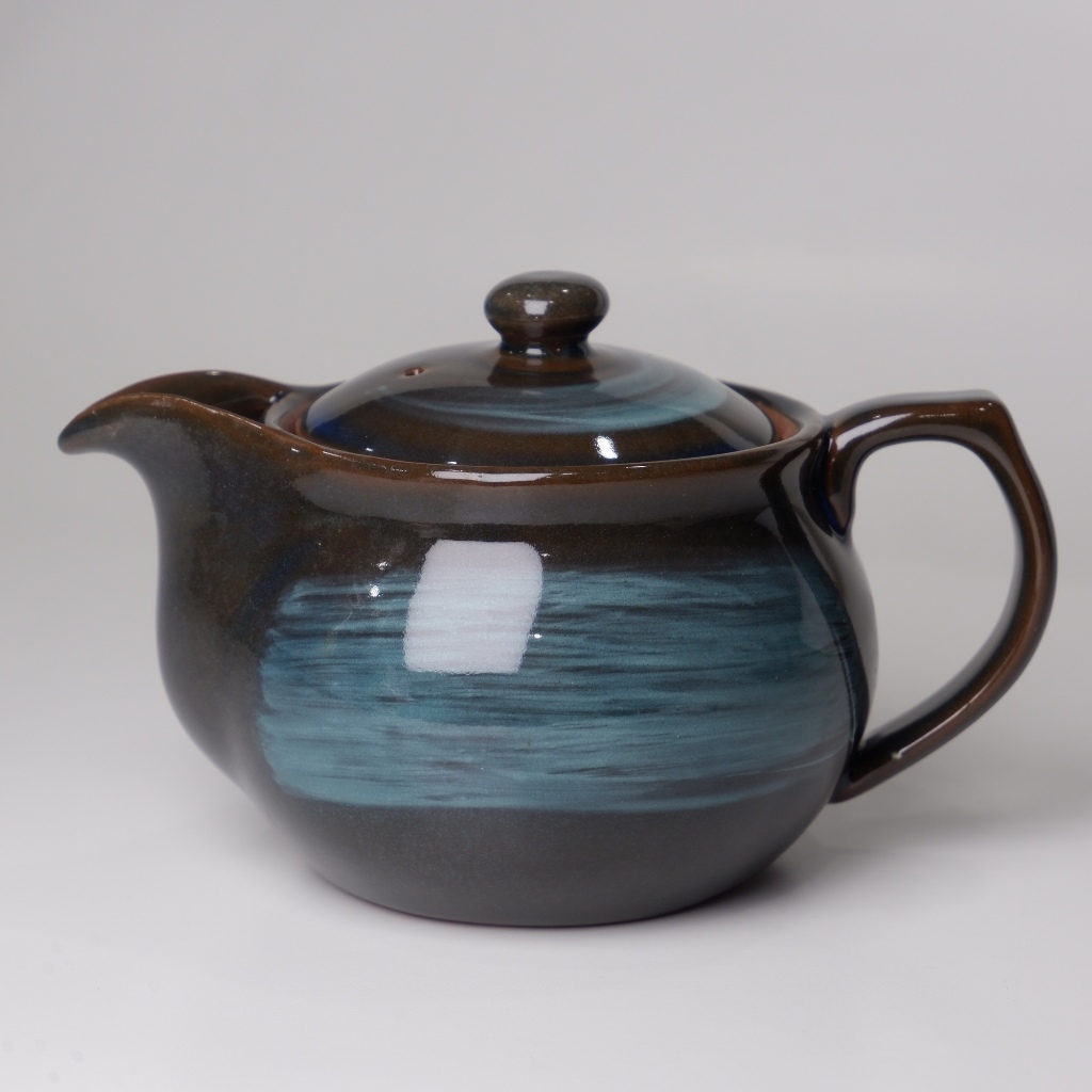 กาน้ําชาญี่ปุ่น Kyusu สีน้ําตาลสีน้ําเงิน MADE IN JAPAN