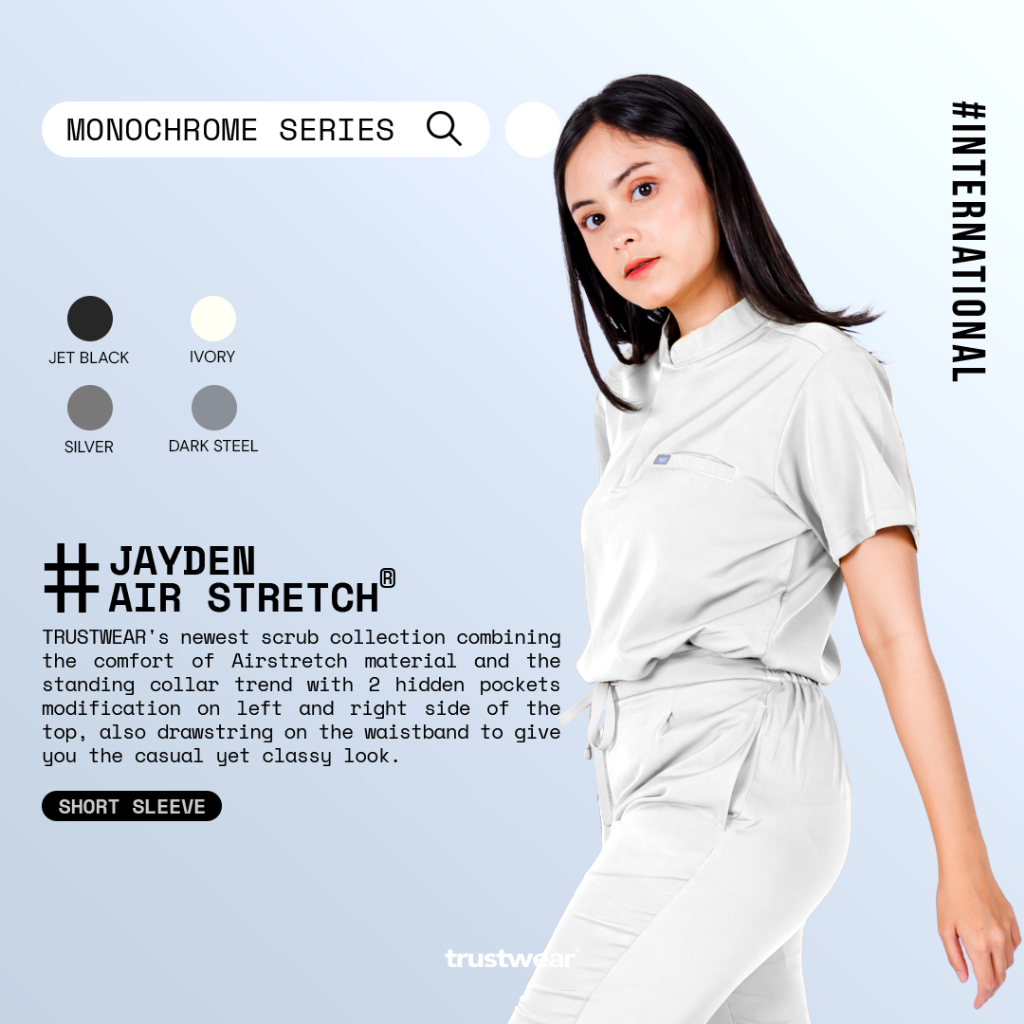 [สครับ Jayden] สครับ/ชุดหมอ OKA OK Nurse/Doctor Short Sleeve Monochrome Series [ส่งออก]