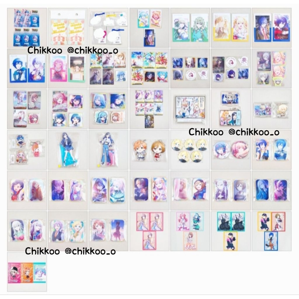 Project Sekai Square, ป้ายโฮโลแกรมกระป๋อง, Animate, แผ่นใสโรงรถสุดสัปดาห์, สแตนดี้อะคริลิก, การ์ด Weiss Schwarz, สติ๊กเกอร์, ปิ๊ก, ที่คั่นใส