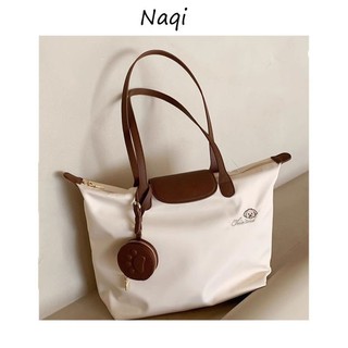 Tas Tote Wanita Korea Anti Air Besar Resleting untuk Kerja Sekolah Laptop 13 Inch