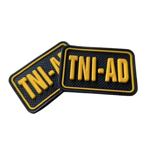 patch rubber logo tulisan tni ad kuning - tempelan emblem karet aksesoris