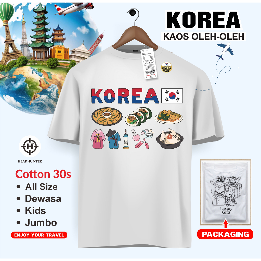 เสื้อยืด Gyeongju เกาหลี วัสดุผ้าฝ้าย 30s พรีเมี่ยม ของขวัญ สินค้าของที่ระลึกในต่างประเทศ