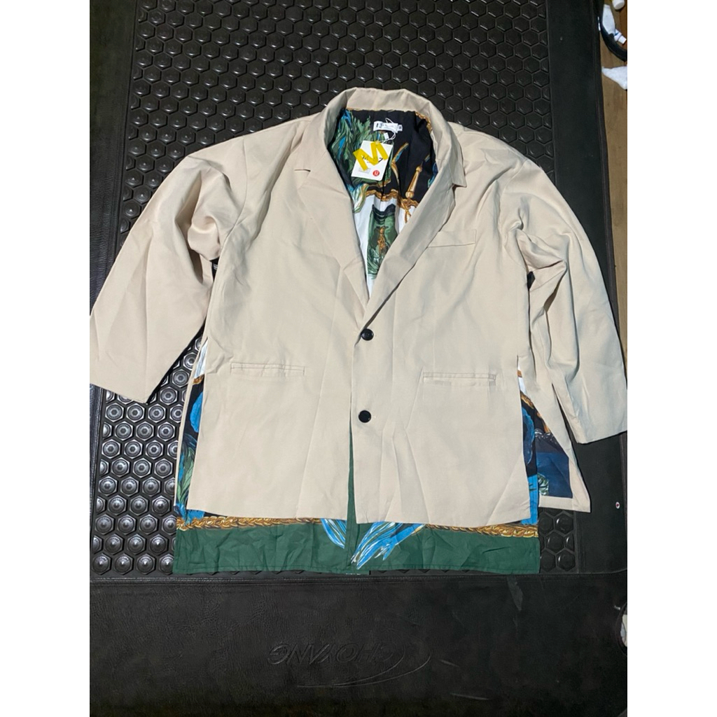 ใหม่ UNIQUE BNWT BLAZER JACKET M LIGHT BROWN KHAKI LUXURY BRANDED