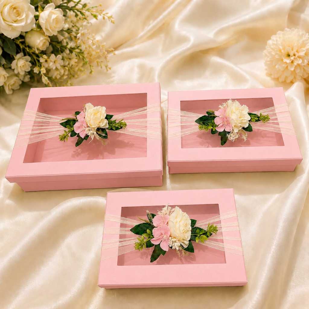(กล่องอเนกประสงค์) BOX SET OF 3 TILES OF FLOWER FRAME // HARDBOX SHIPPING // กล่องจัดส่ง // กล่องของ