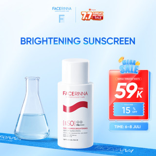 [SPF 50 PA++++] Facerinna Niacinamide Brightening Serum Sunscreen SPF 50 PA++++ 30ml/50ml UV Shield | Proteksi UV Daily UV Defense Physical Sunscreen Menyerap Cepat Mencerahkan Fades Dark Spots Tone Up Cream Sunscreen Wajah Sunblock