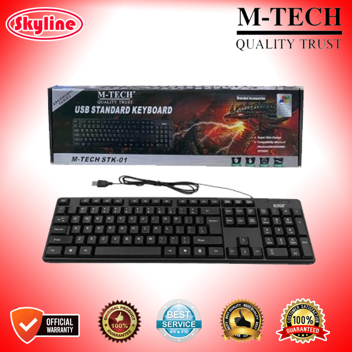 M-Tech STK-01 เมมเบรนคีย์บอร์ดแบบมีสาย USB STK 01 STK01 สินค้าเดิม