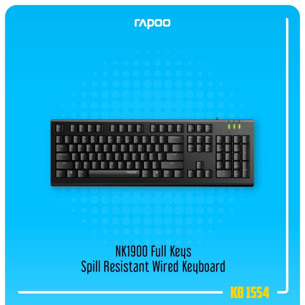 Rapoo NK1900 Wired Keyboard USB Black การรับประกันอย่างเป็นทางการ