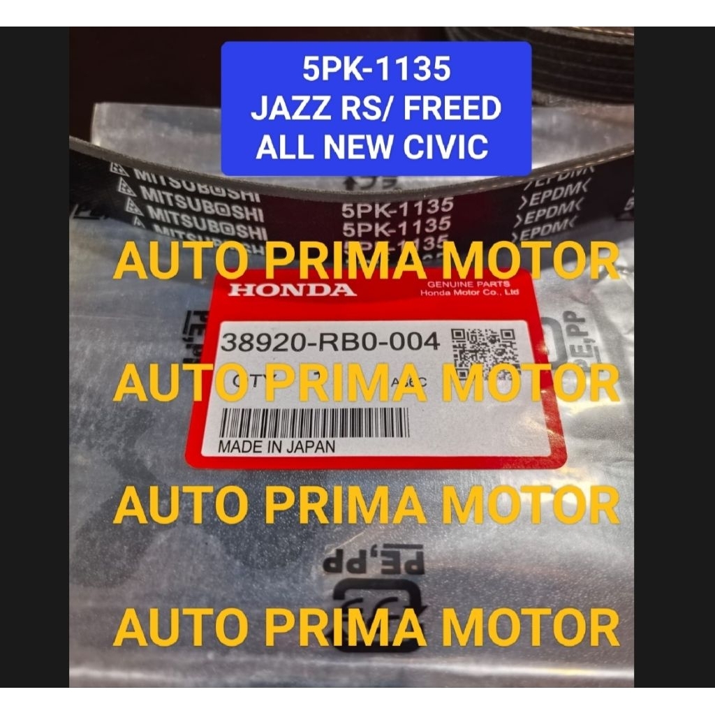 FAN VAN V BELT FAN BELTING 5PK1135 JAZZ RS ALL NEW CIVIC FREED 5PK-1135