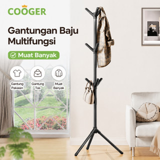 COOGER Gantungan Baju Berdiri Serbaguna Untuk Baju Tas Topi Stand Hanger Tiang Stainless Rak Gantung Estetik Anti Karat