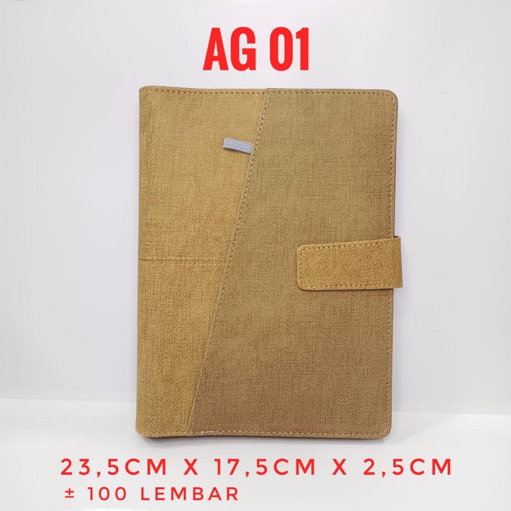 AG01 LIGHT BROWN LEATHER NOTEBOOK AGENDA
