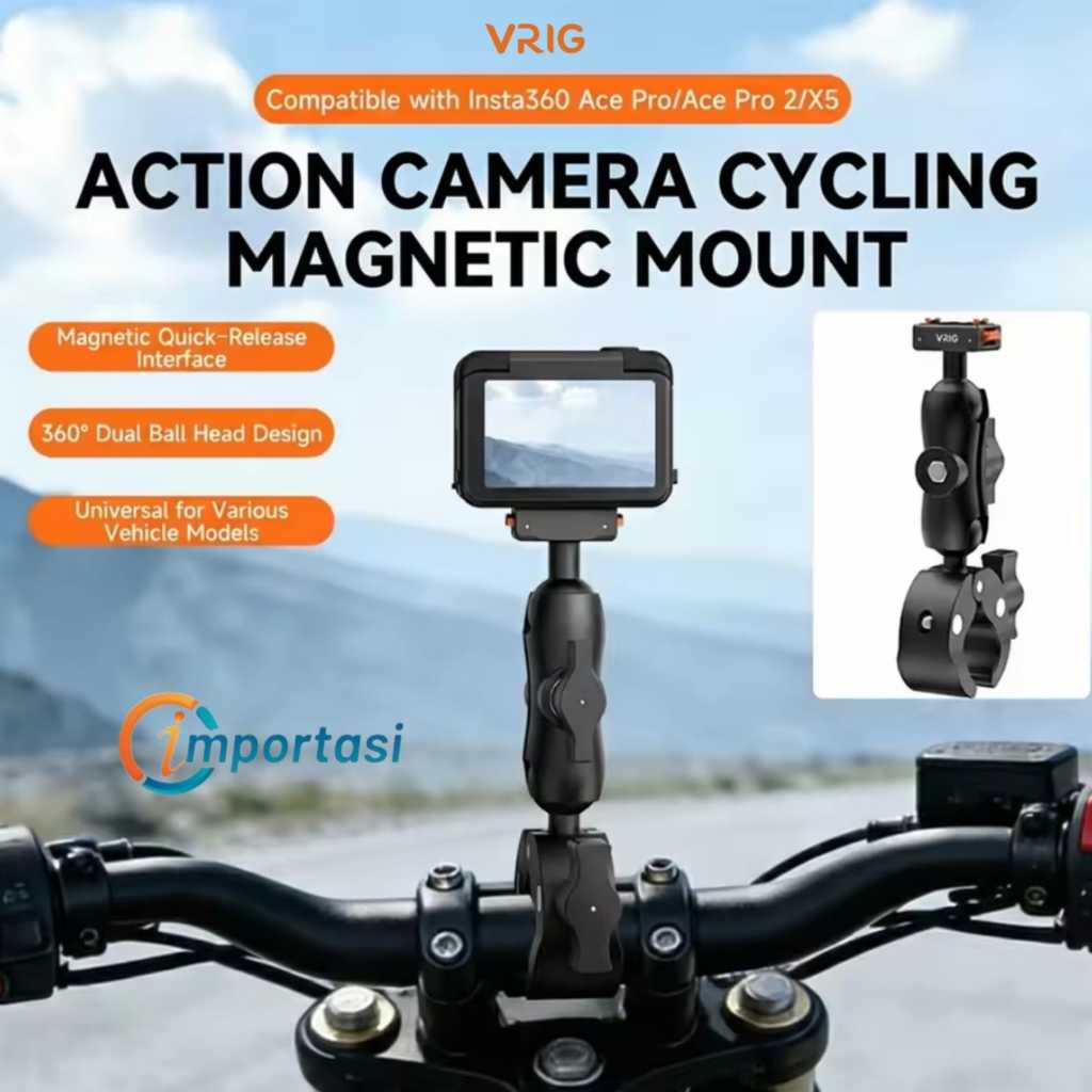 VRIG AC77 Magnetic Quick Release Adapter Clamp Holder สําหรับ INSTA350 X5 X4 AIR ACE PRO 2 Handlebar