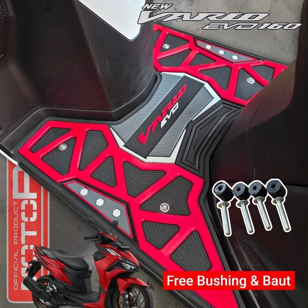 พรมรถจักรยานยนต์ VARIO 160 EVO 2026 ยางสแตนเลสฟรี Bushing และสลักเกลียว