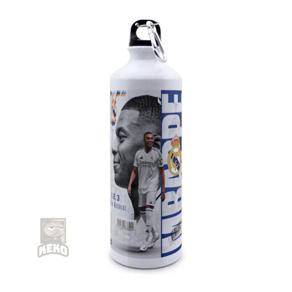 Kylian Mbappe R Madrid Football Sport Bottle