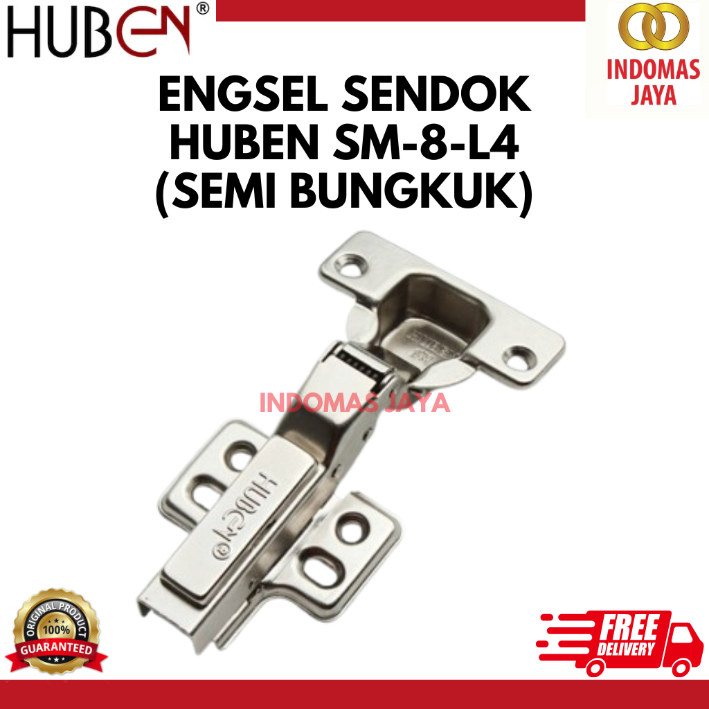 บานพับช้อน / บานพับปกปิด SM-8-L4 Clip On Huben