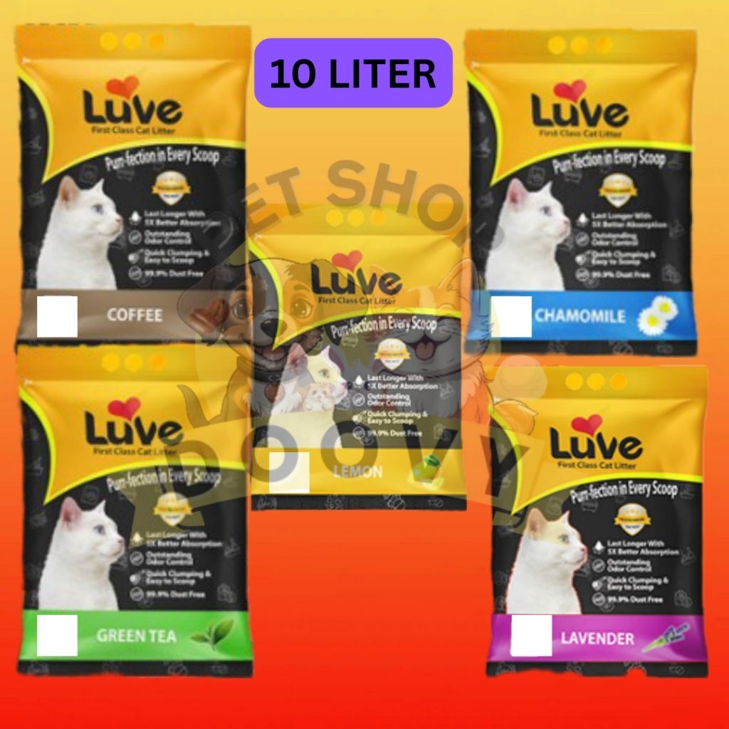 LUVE CAT SAND 10 LITERS FRAGRANT และ CLUMBED CAT SAND