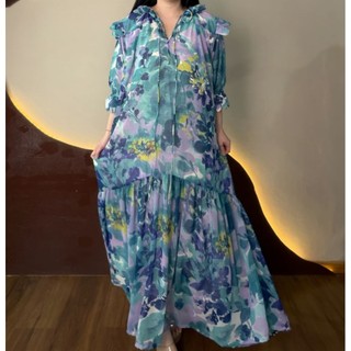 Sani – NEW Luxe Dress Motif Elegan Premium Full Furing Busui Bumil Friendly Casual Pesta Mewah