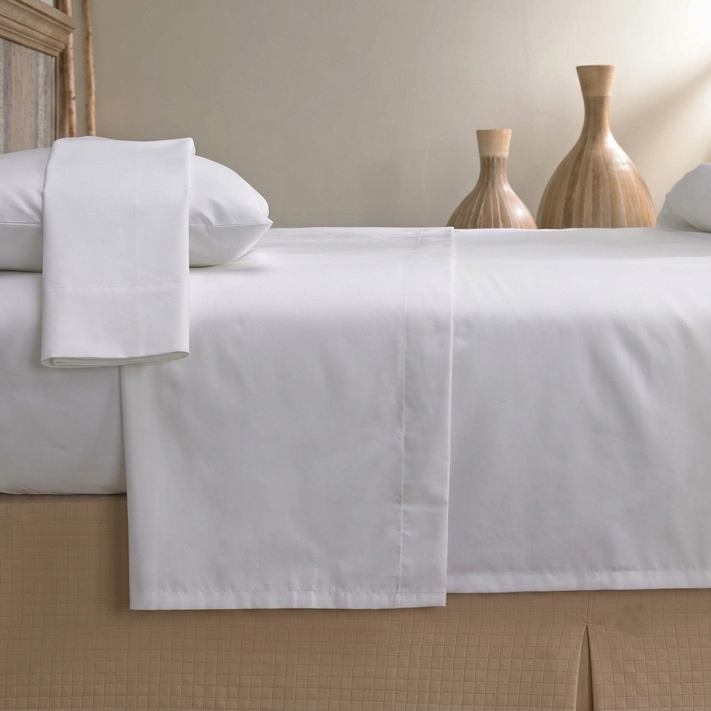 KATUN Hotel Flat Sheet / Hotel Flat Sheet Without Elastic CVC Cotton TC 200 Plain White (ผ้าปูเท่านั