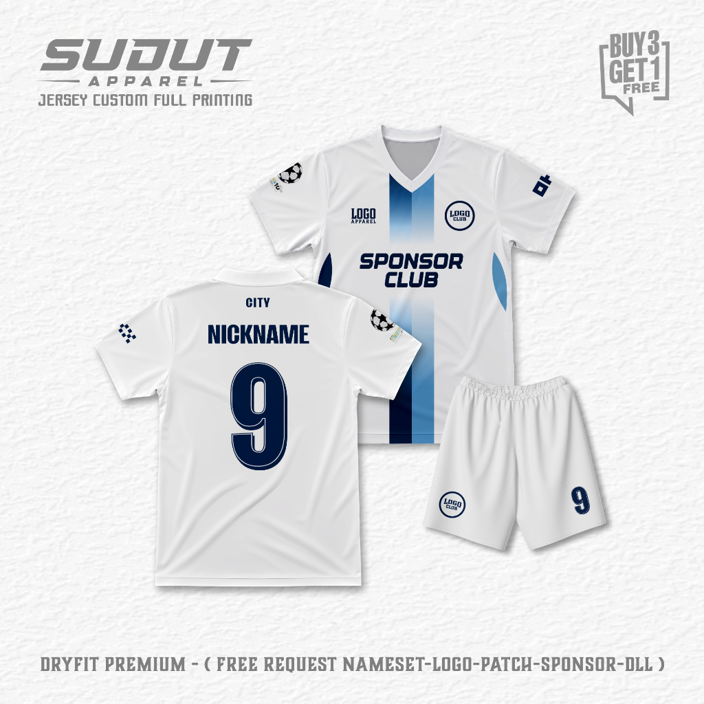 FANTASY MNCT THIRD SPORT CUSTOM FOOTBALL JERSEY 26-27 พิมพ์เต็ม I ฟรี NAME & NUMBER I CORNER APPAREL