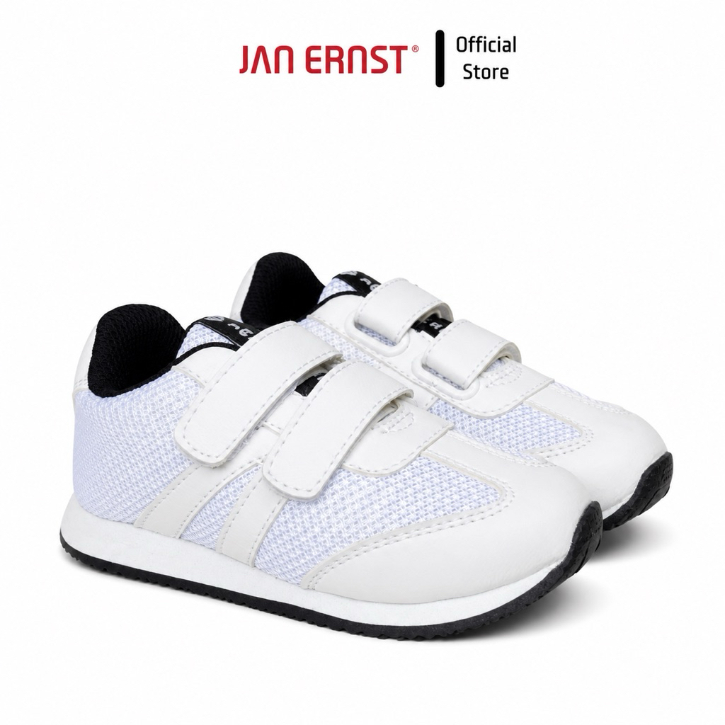 รองเท้าวิ่งจ๊อกกิ้งเด็ก JAN ERNST ไซส์ 26-30 สีดําและสีขาว