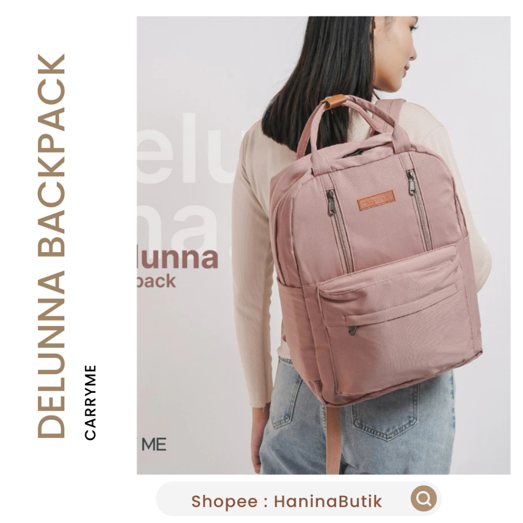 กระเป๋าเป้ DELUNA PINK โดย CARRYME CARRY ME | กระเป๋าเป้สะพายหลังสไตล์เกาหลี