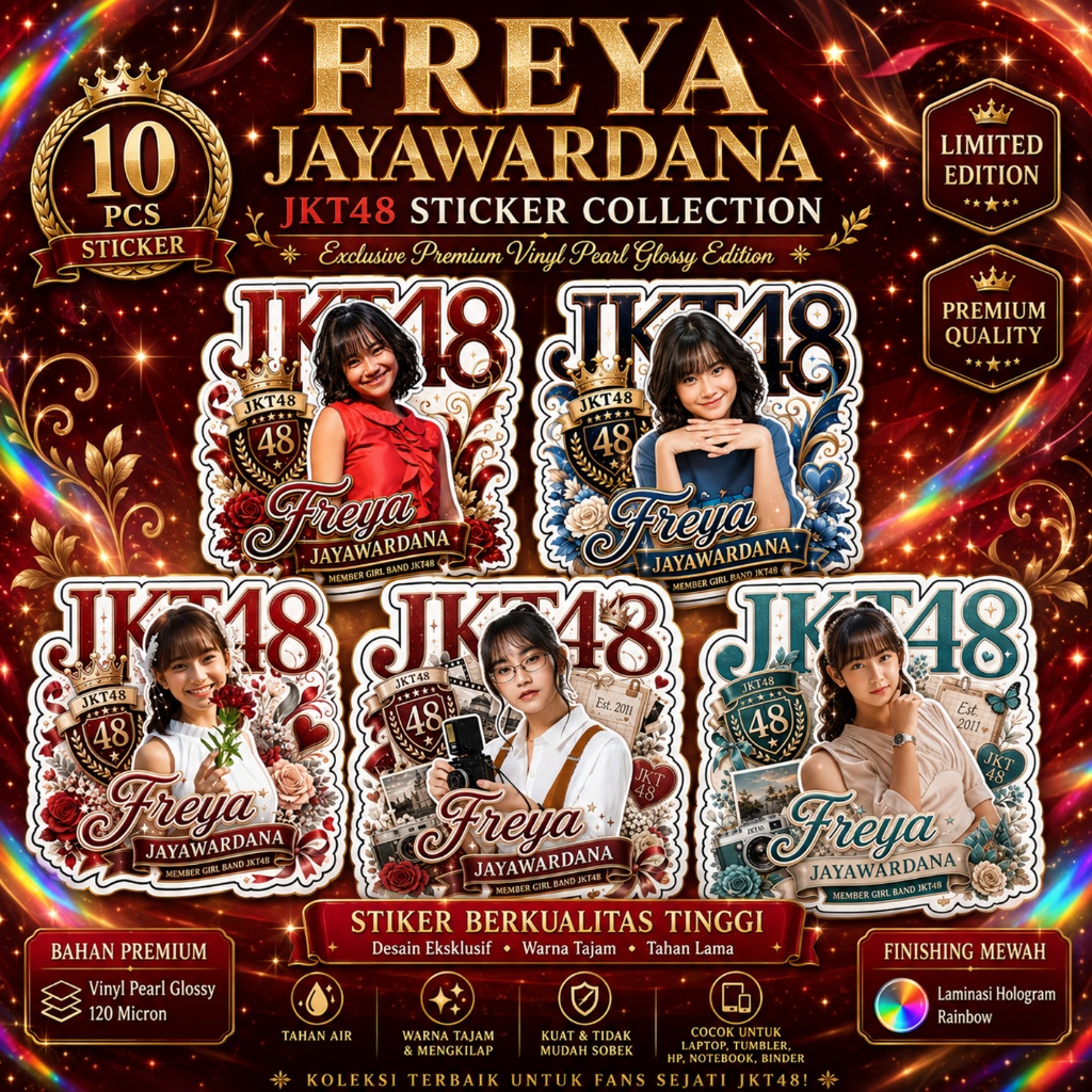 สติ๊กเกอร์ Freya Jayawardana Member JKT48 กันน้ําระดับพรีเมียม 10 ชิ้น