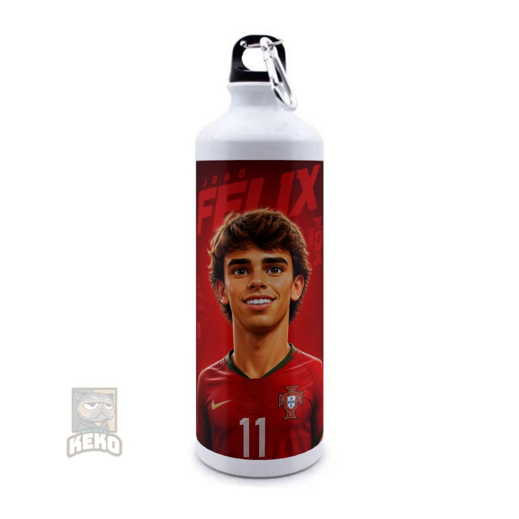 Joao Felix 3D การ์ตูนโปรตุเกส Golden Talent Sport Bottle