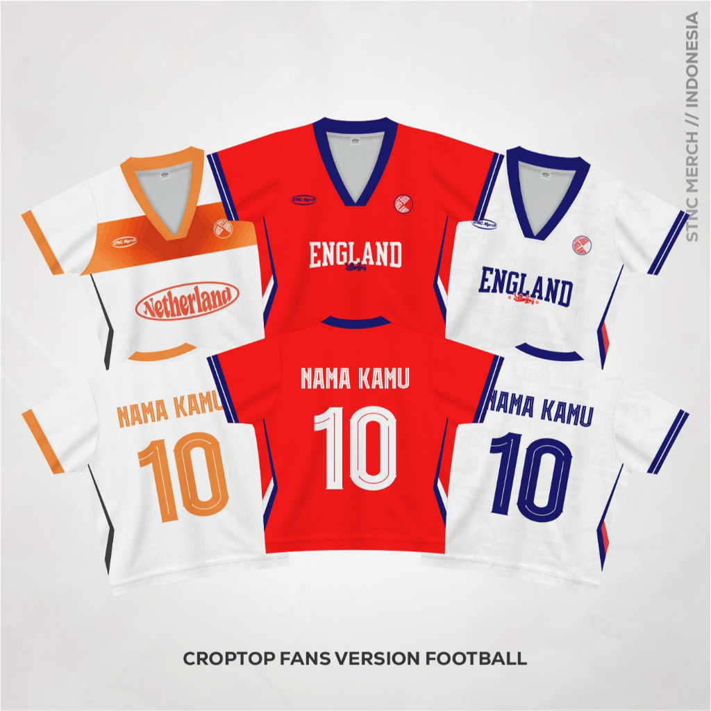 STNKC Merch - England slimfit jersey - เนเธอร์แลนด์ slimfit jersey - England slimfit crop top jersey