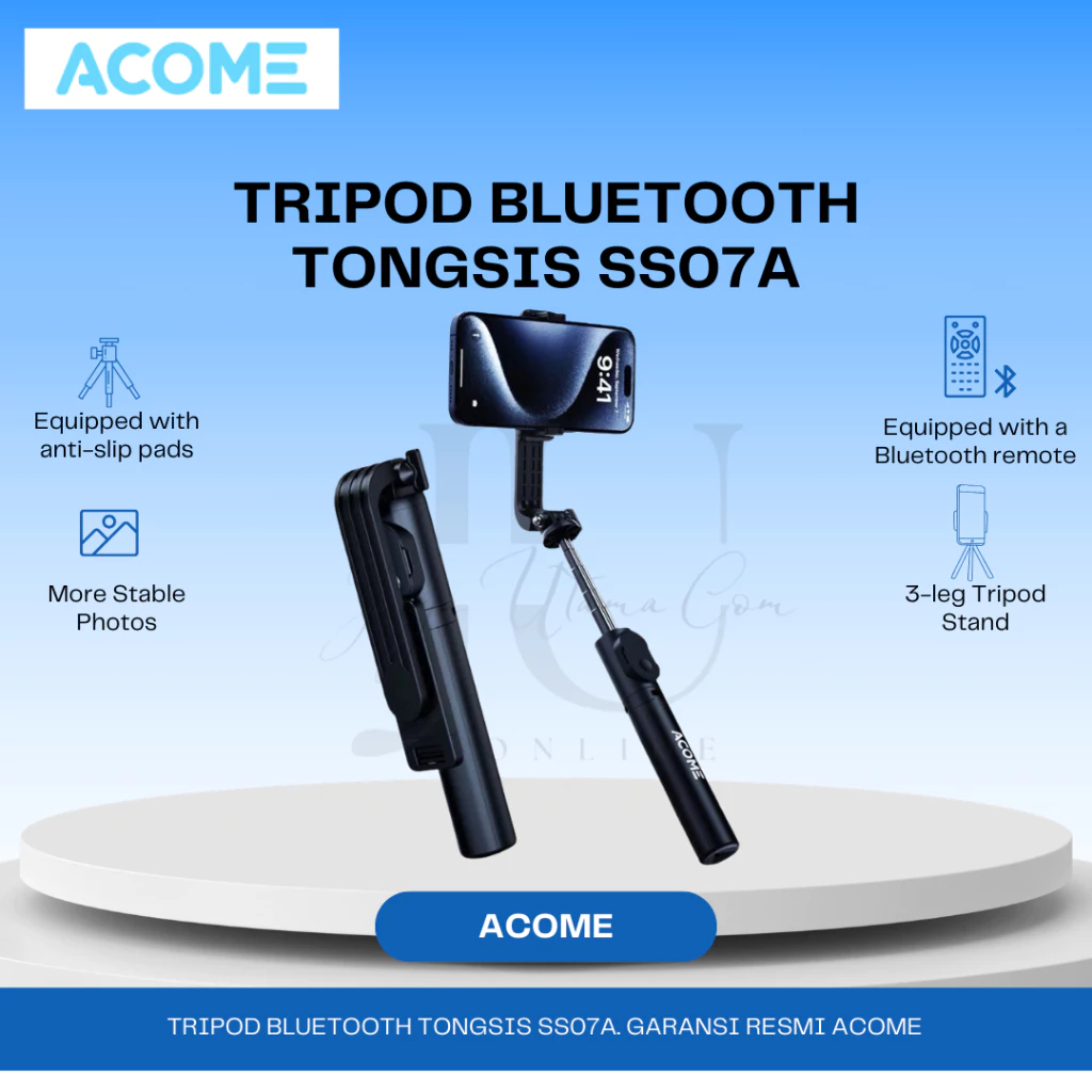 ACOME ขาตั้งกล้อง Bluetooth Tongsis SS07A สีดํา