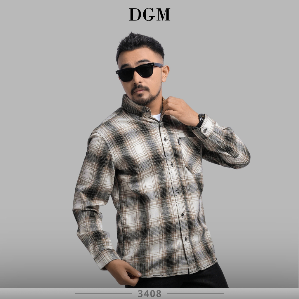 KEMEJA DGM Long Shirt Mens Flannel Shirt Long Sleeve Mens Flannel Shirt Brown Flannel Shirt Black St