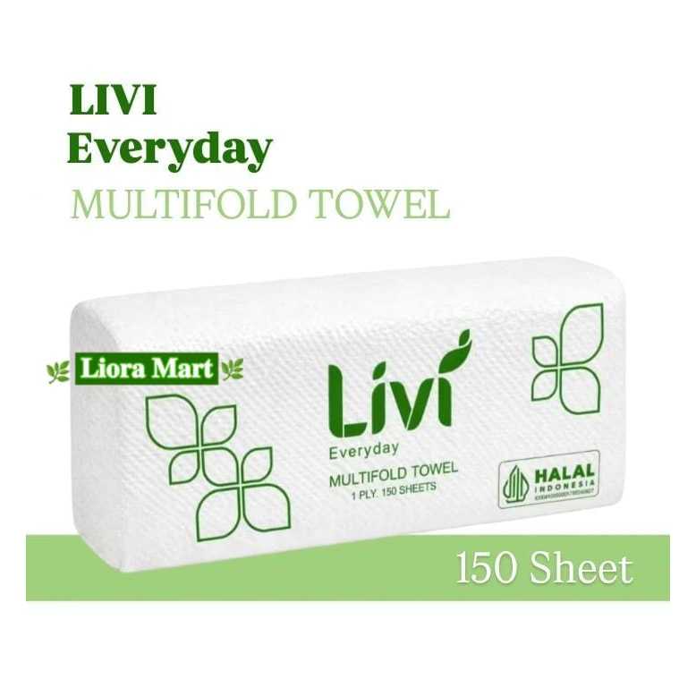 LIVI EVERYDAY MULTIFOLD 150s 1ply / ผ้าเช็ดมือทิชชู่ livi 150 s 1 ชั้น
