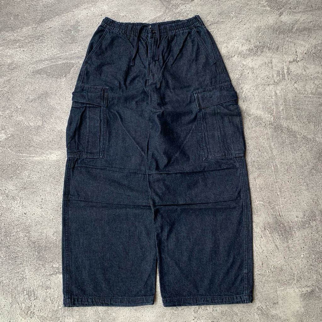 Gu Super wide Cargo Balloon Denim Pants