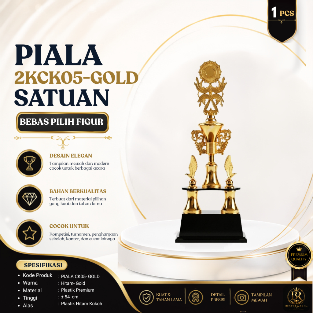 CK05 Gold 2 ขา, 1st Place, 2nd 3 Place, ตัวเลือกฟรีของฟิกเกอร์หรูหรา สูง 54 ซม.