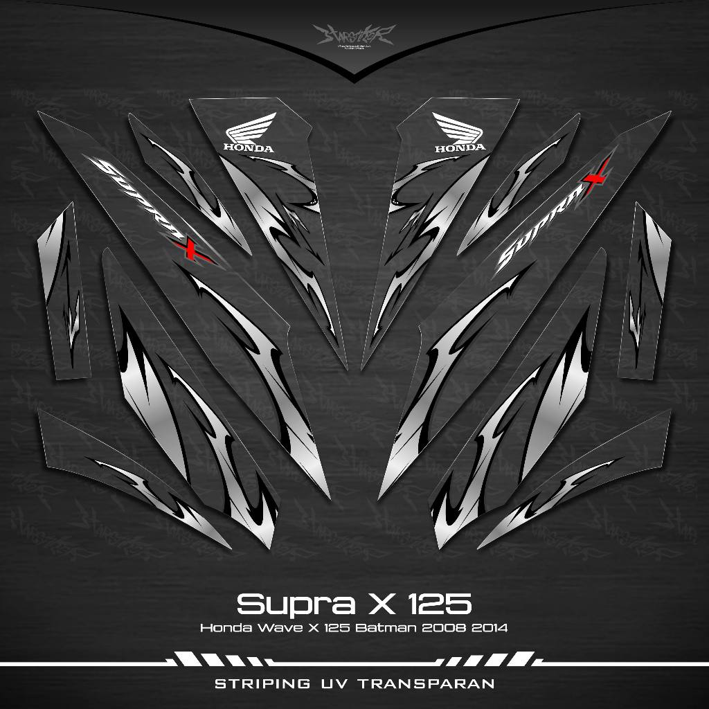 HONDA SUPRA X 125R BATMAN STRIPING UV TRANSPARENT STICKER SUPRA X125D สติ๊กเกอร์ WAVE 125D 2007- 201